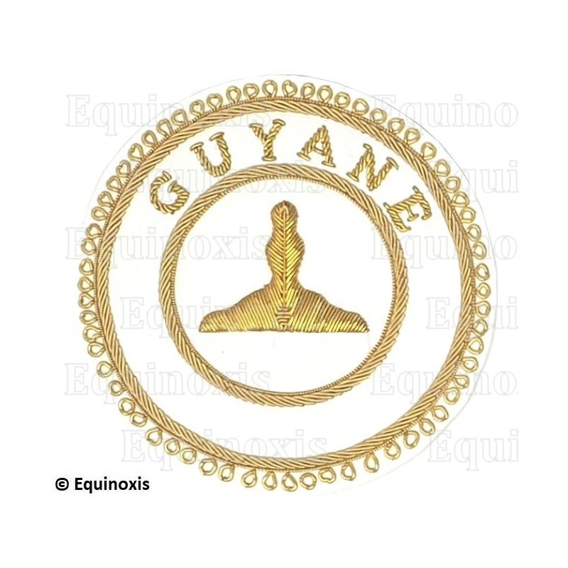 Badge / Macaron GLNF – Grande tenue provinciale – Premier Grand Surveillant – Guyane – Brodé main